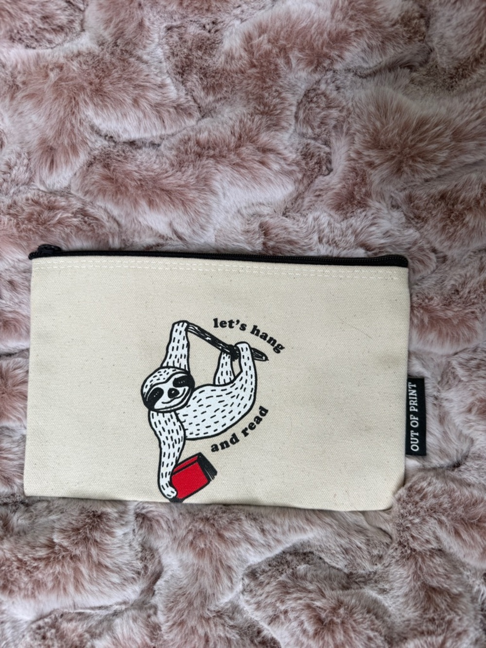 Out of Print Sloth “Slow Readers Club” Canvas Zipper Pouch